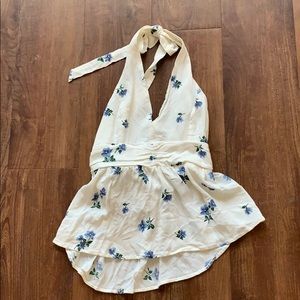Blue floral halter top